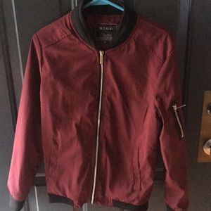 Maroon bomber jacket